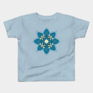 Blue star mandala Kids T-Shirt